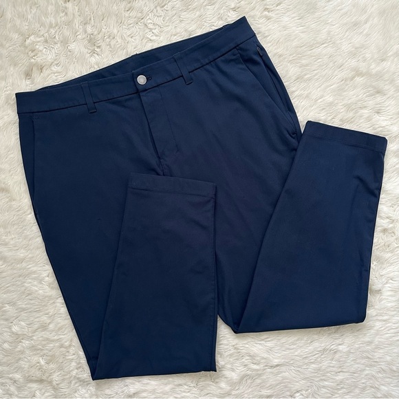 Lululemon Pants Men’s ABC Slim-Fit Trouser LM5AQYS Navy 34 - Picture 1 of 12